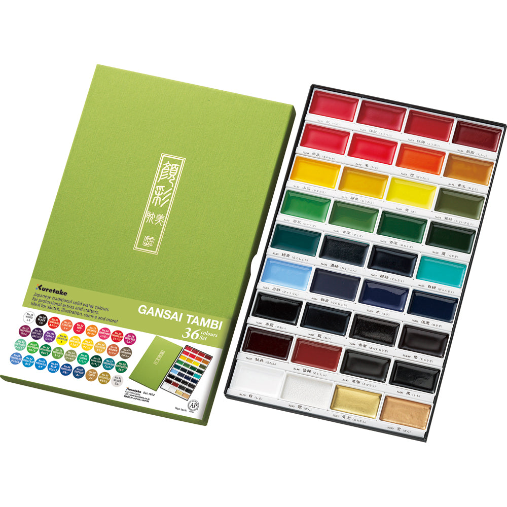 Kuratake Gansai Tambi 12/ 18/ 24/ 36 Colours Set
