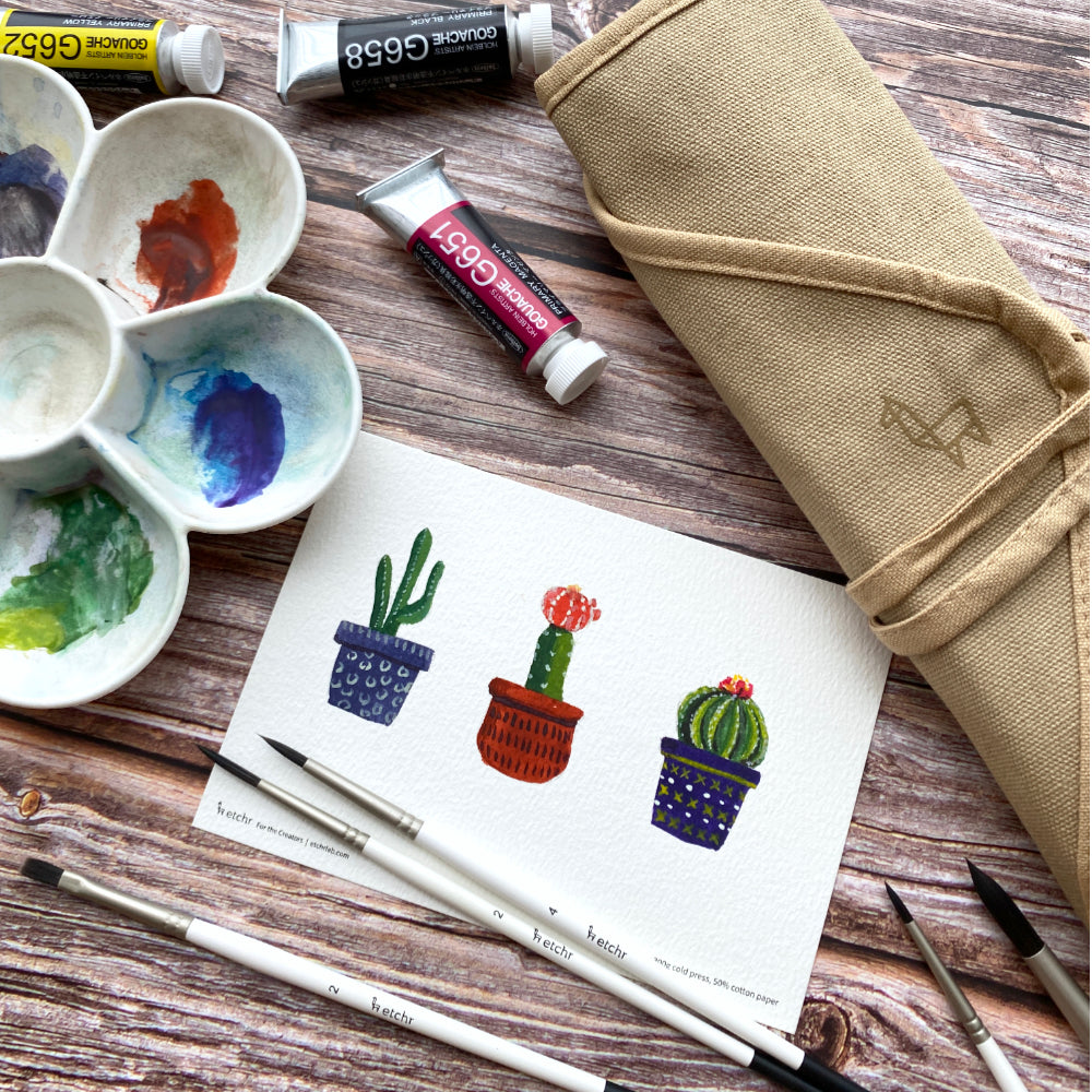 Etchr Gouache Brushes | Set of 8