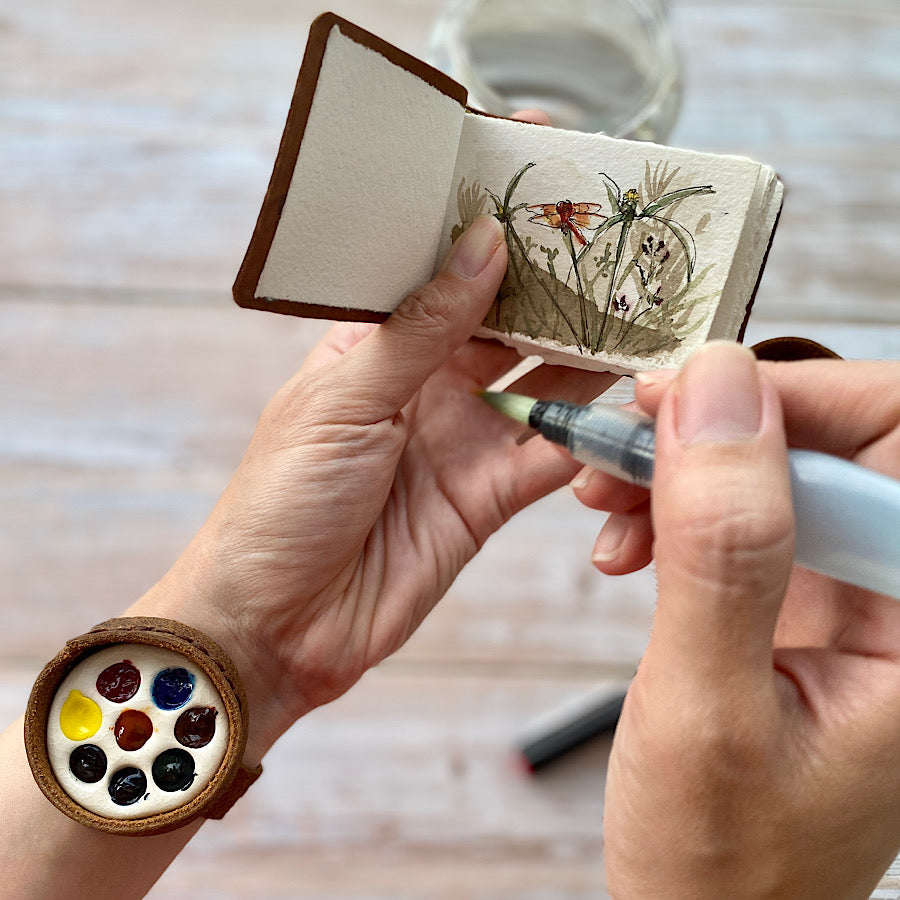 Le Petit Miniature Handmade Palette with Leather Casing
