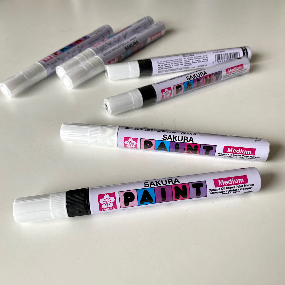 Sakura Pen Touch Permanent Paint Marker - 1mm Fine Tip, Xylene-Free, Low Odor, Black, For Glass, Metal, Plastic