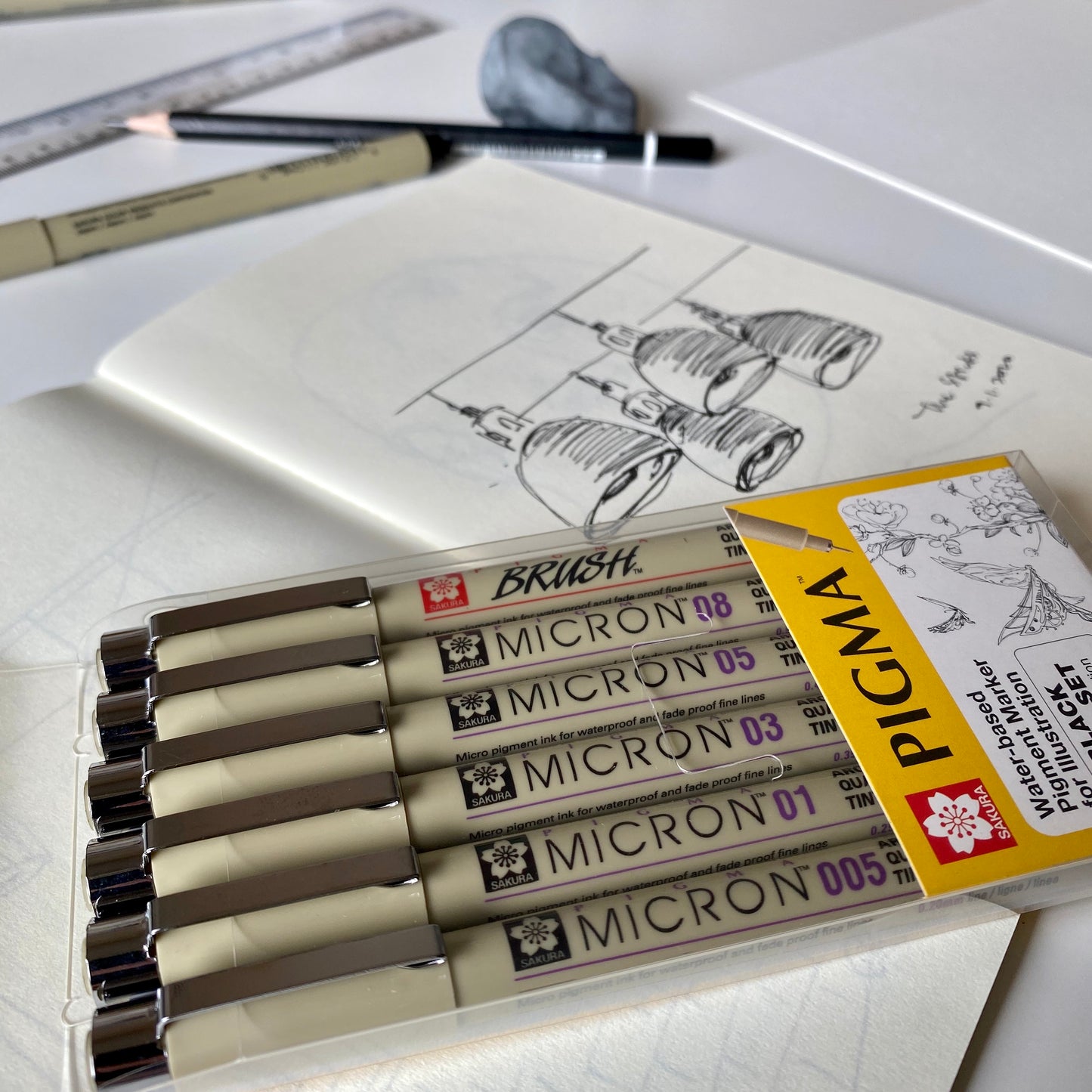 PIGMA Micron Set of 12/ 8/ 6 (Black)
