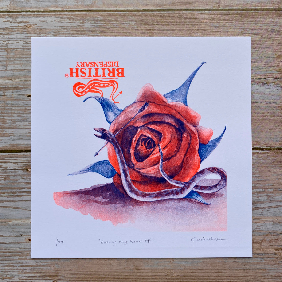 "Cooling My Head Off" | Limited Risograph Print by Cassielelolea