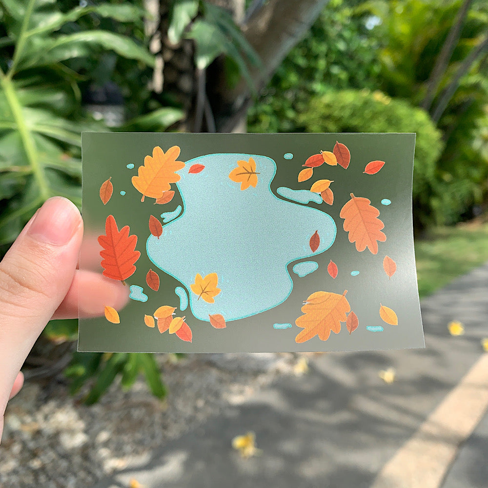 Autumn Puddle Vinyl Sticker by Cassandra Tan