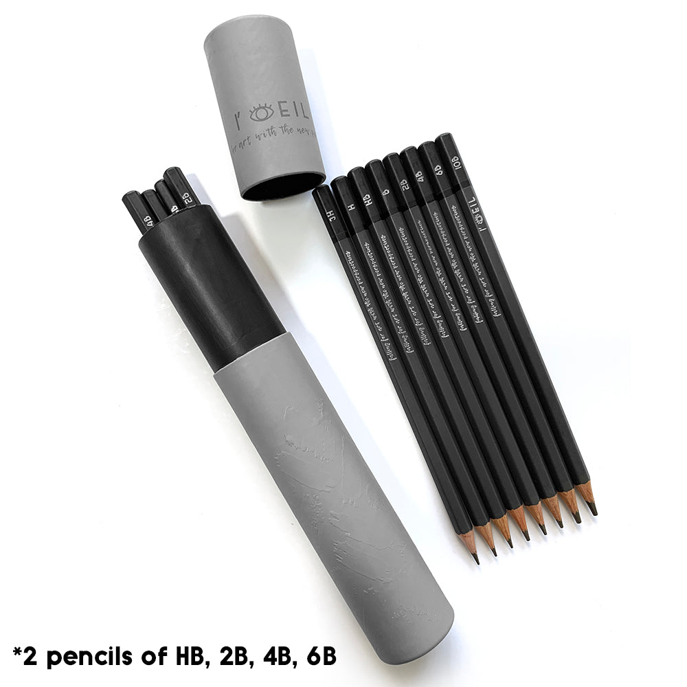 The Eye Graphite Sketching Pencils | Set of 12 + 1