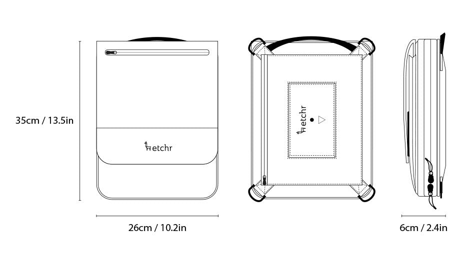 Etchr Slate Mini Satchel | Minimalist Art Bag