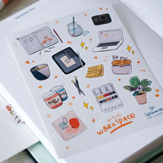 Artist Workspace Stickers by September Khu