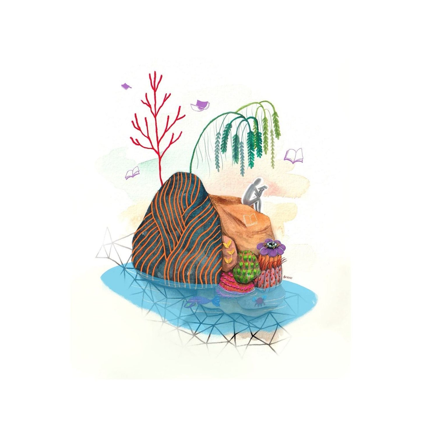 BRB On Vacation | Art Print by September Khu