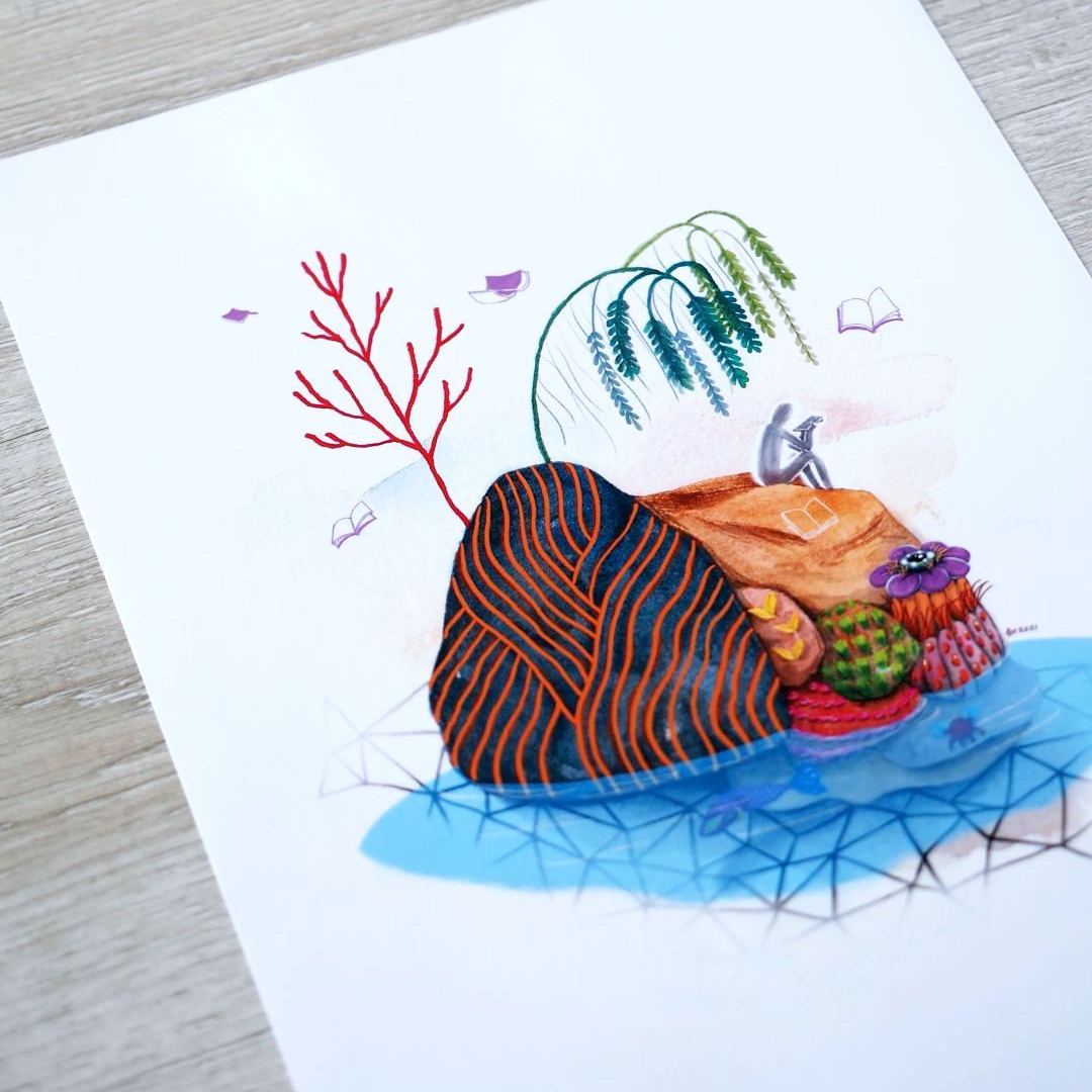 BRB On Vacation | Art Print by September Khu