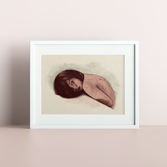 Cracking Girl | Art Print by September Khu