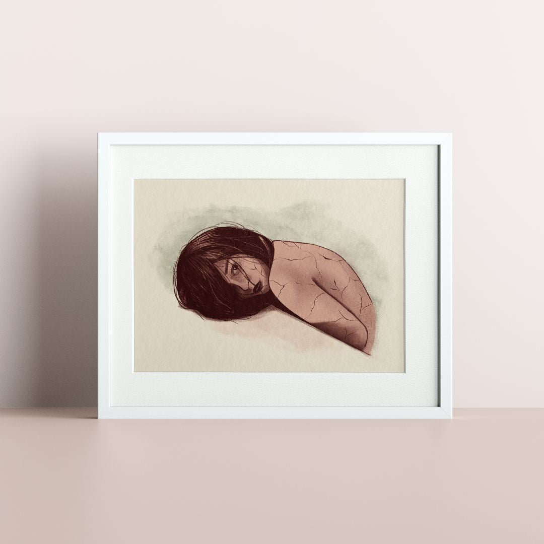Cracking Girl | Art Print by September Khu