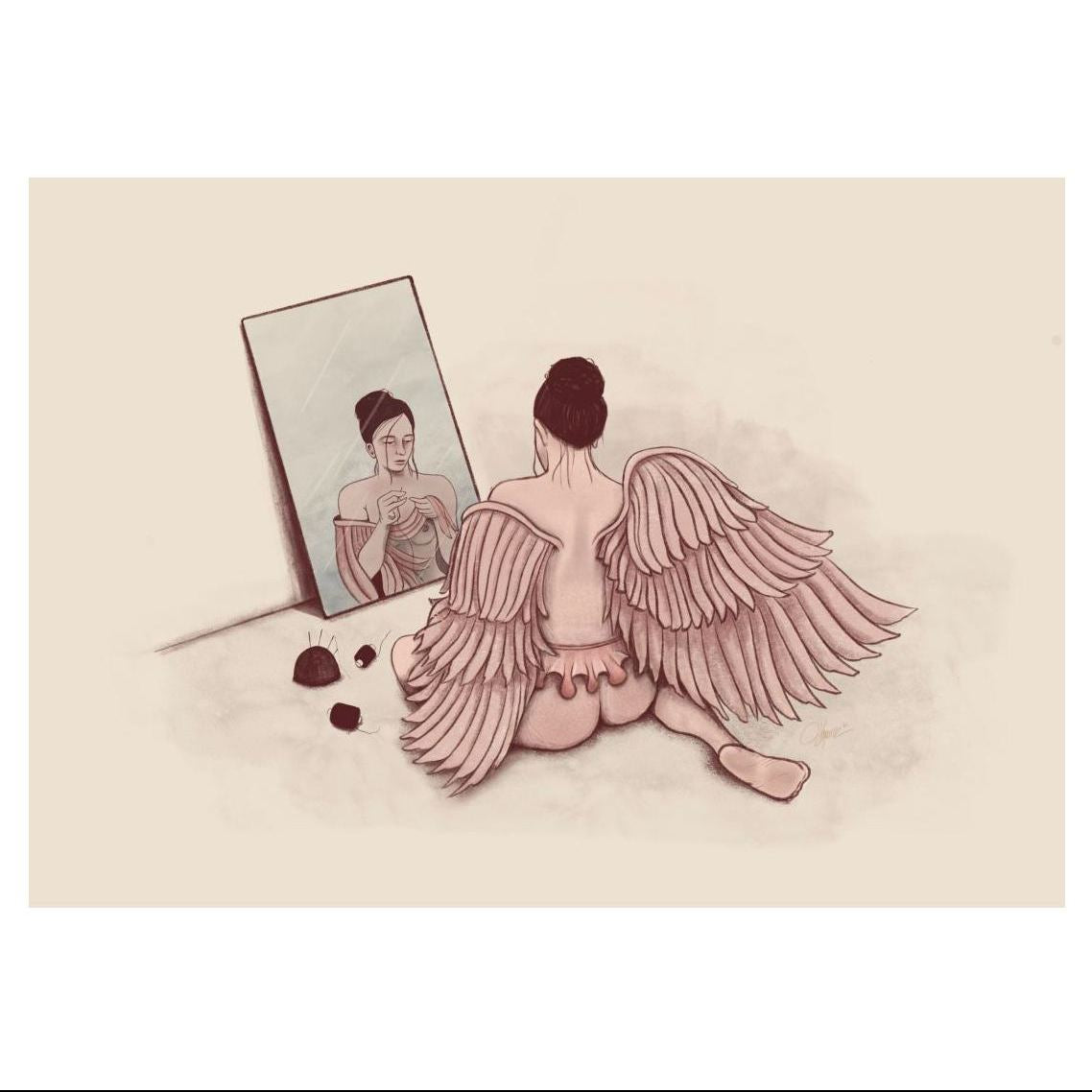 Still Fixing My Wings | Art Print by September Khu