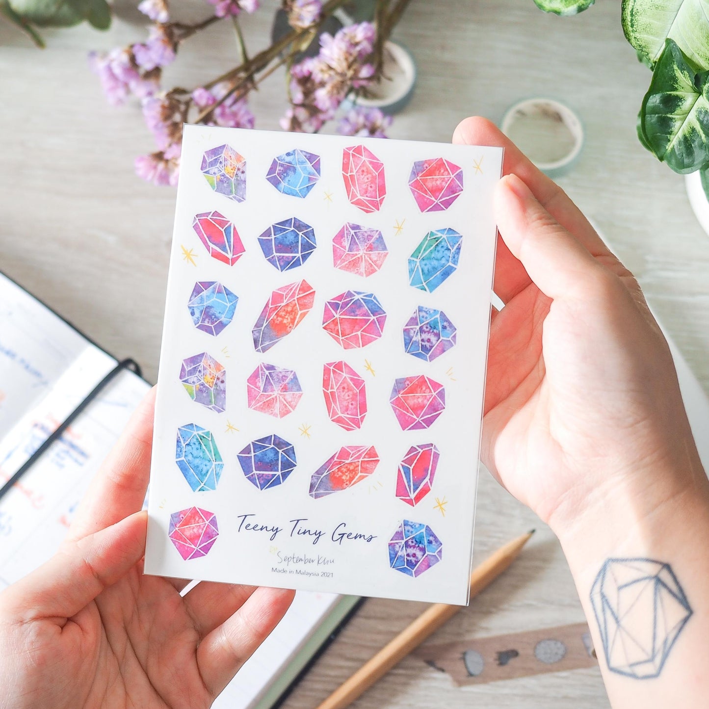 Teeny Tiny Transparent Gems Stickers by September Khu