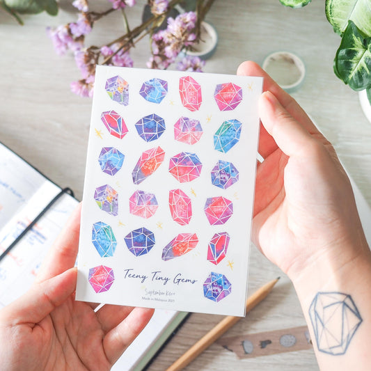 Teeny Tiny Transparent Gems Stickers by September Khu