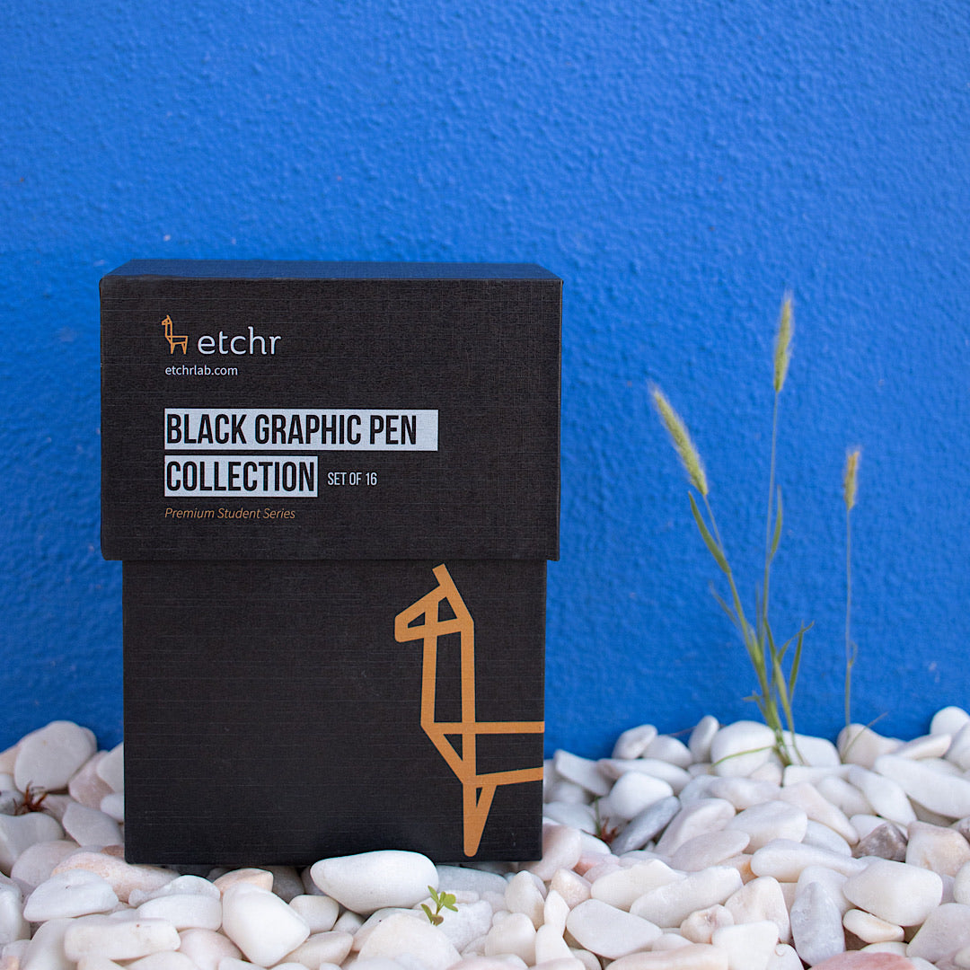 Etchr Graphic Pen | Black, set of 16