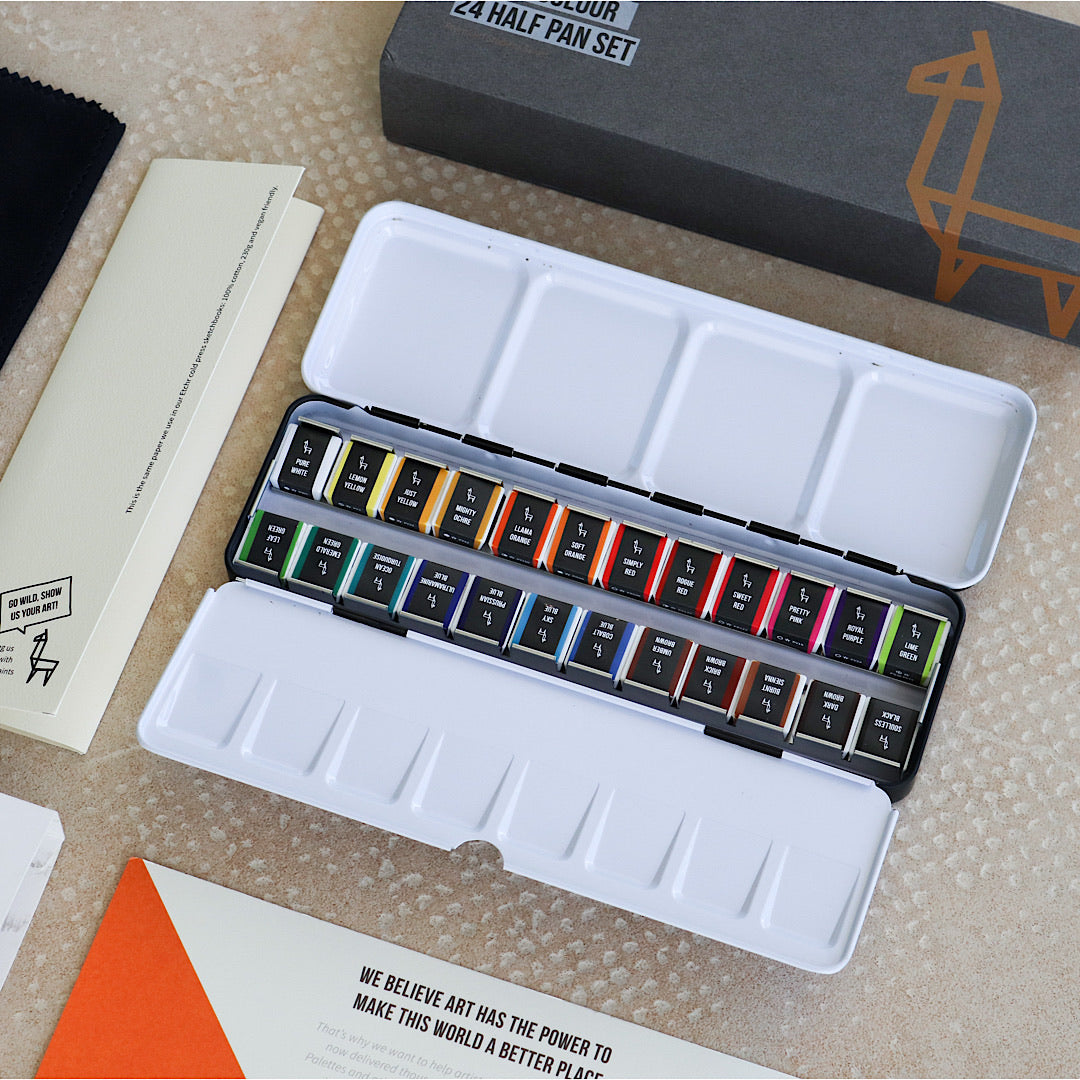 Etchr Watercolour | 24 colours half pan set