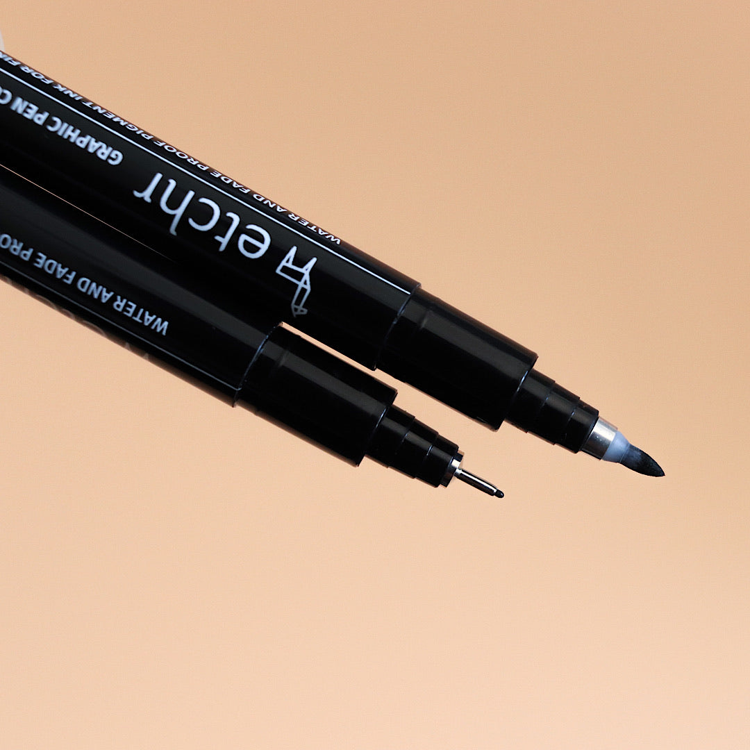 Etchr Graphic Pen | Black, set of 16