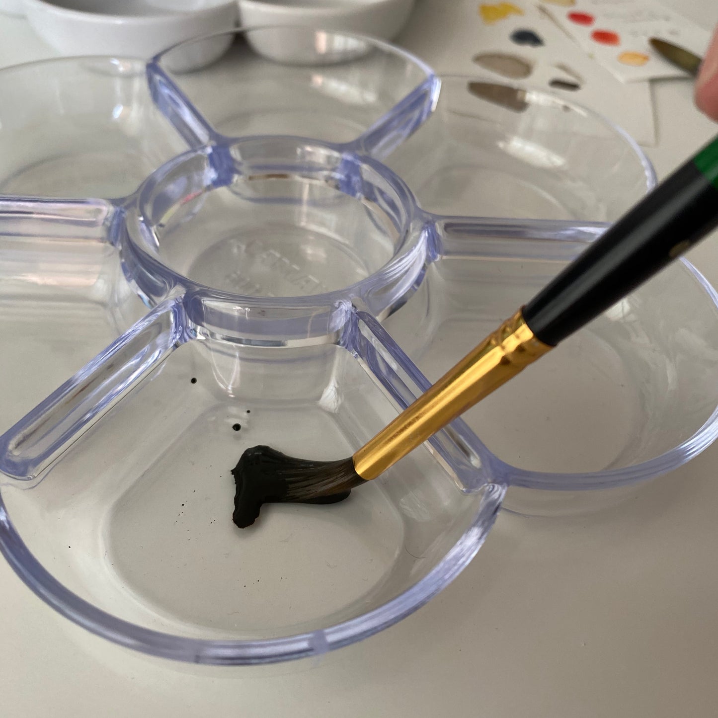 Watercolour palette, 7 well round