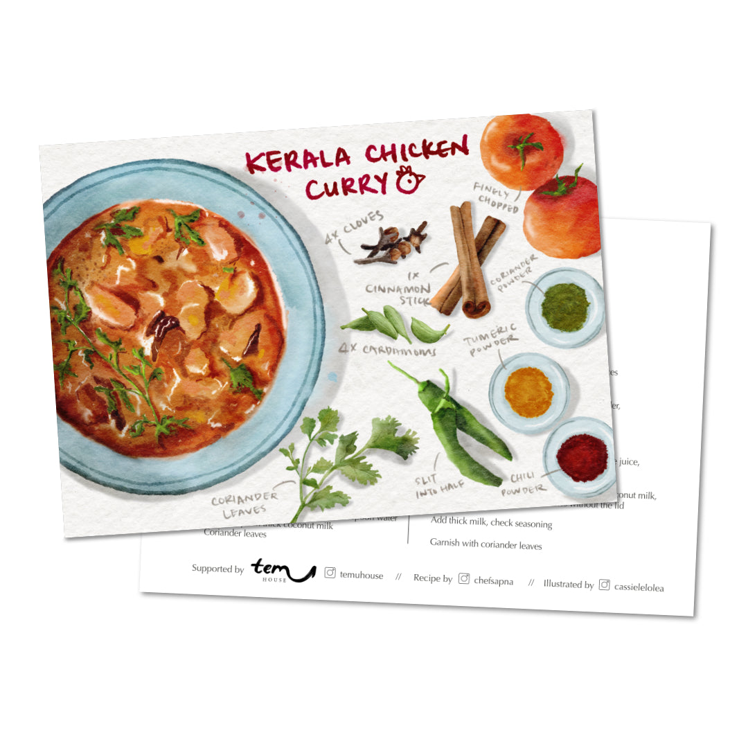 Tasty Cards: Kerala Spice Trail | Artist-illustrated recipe cards