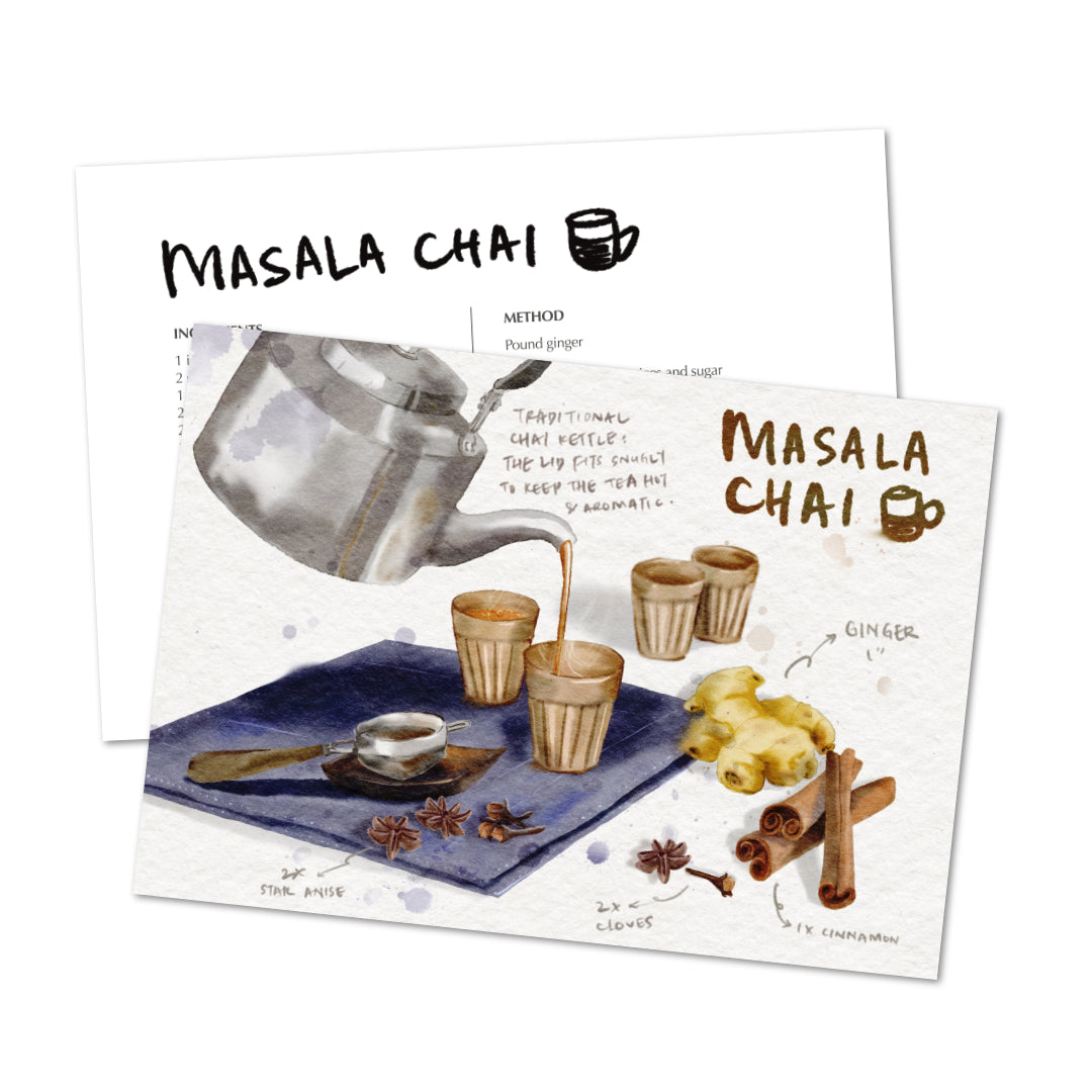 Tasty Cards: Kerala Spice Trail | Artist-illustrated recipe cards