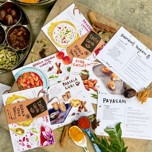 Tasty Cards: Kerala Spice Trail | Artist-illustrated recipe cards