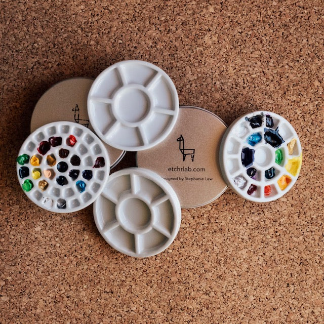 Mini palette porcelaine 19 creux et mélange 7 creux Etchr Mini palette porcelaine 19 creux et mélange 7 creux Etchr
