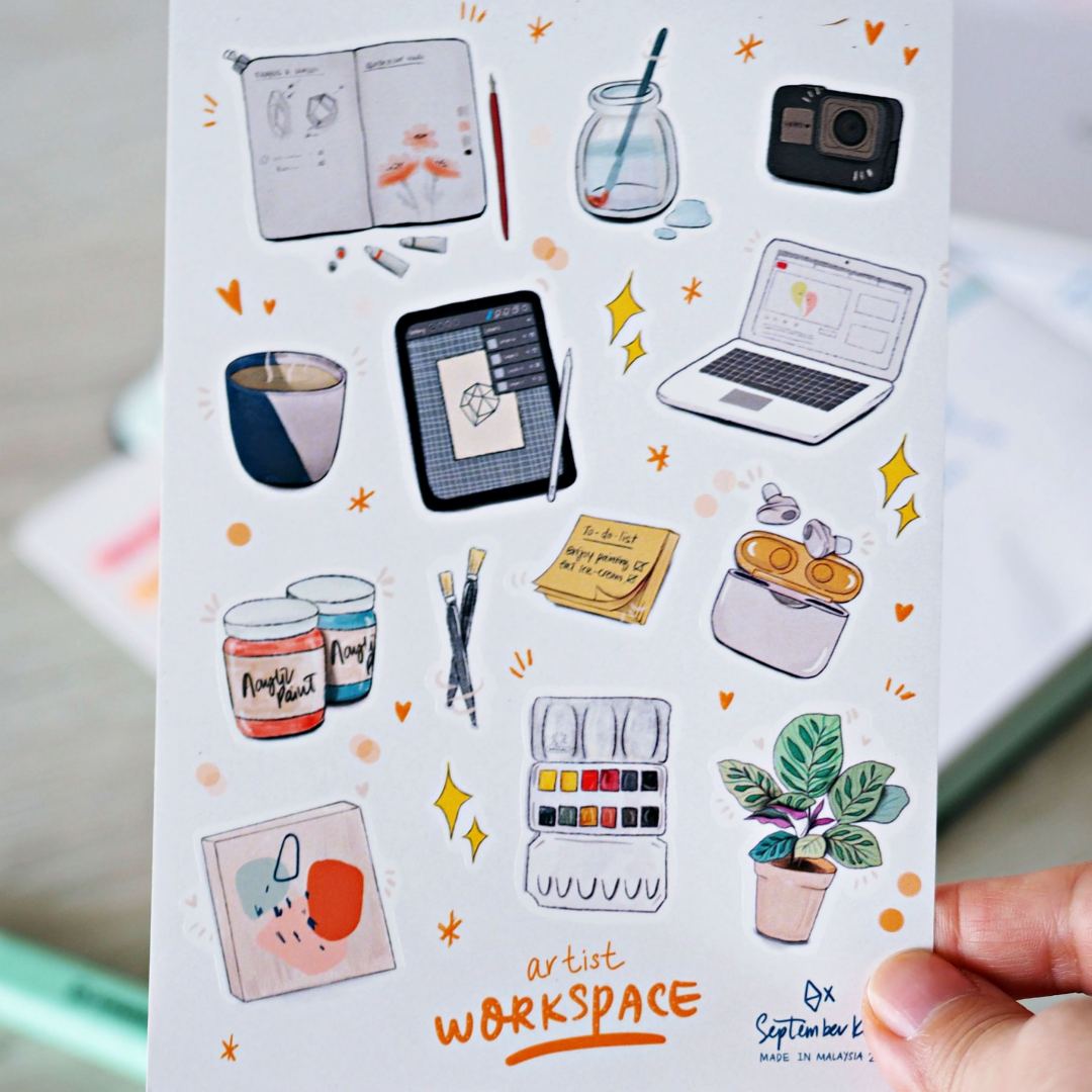Artist Workspace Stickers by September Khu