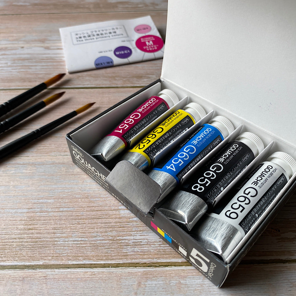 Holbein Artist’s Gouache Primary set | set of 5 colours (15ml)