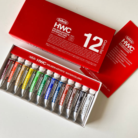 Holbein Artists’ Watercolours 5ml tubes | 12 colours set