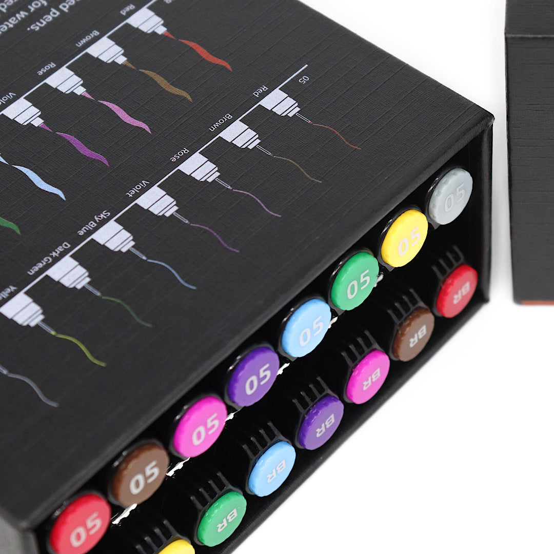Etchr Fine-liner & Brush Pen | Coloured, set of 16